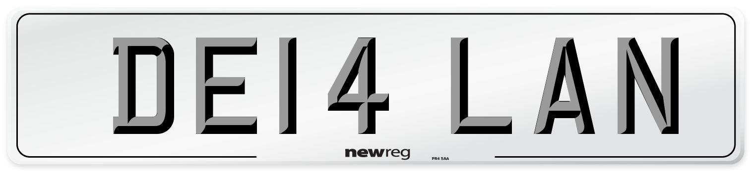 DE14 LAN Number Plate from New Reg